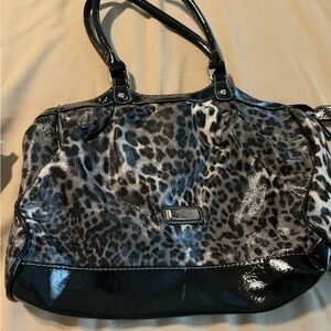 Black and white leopard print Koltov purse